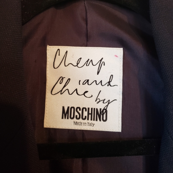 "Cheap and Chic" by Moschino Dbl-Breasted Navy Jacket 8ish - Picture 7 of 12